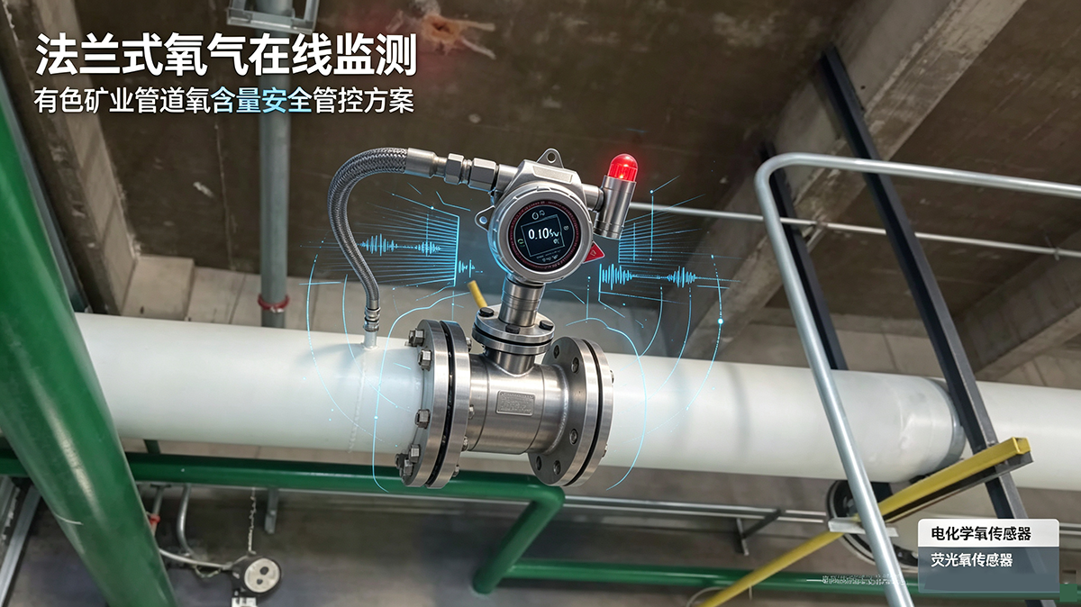 法兰式氧气在线监测仪方案，赋能有色矿业管道安全管控